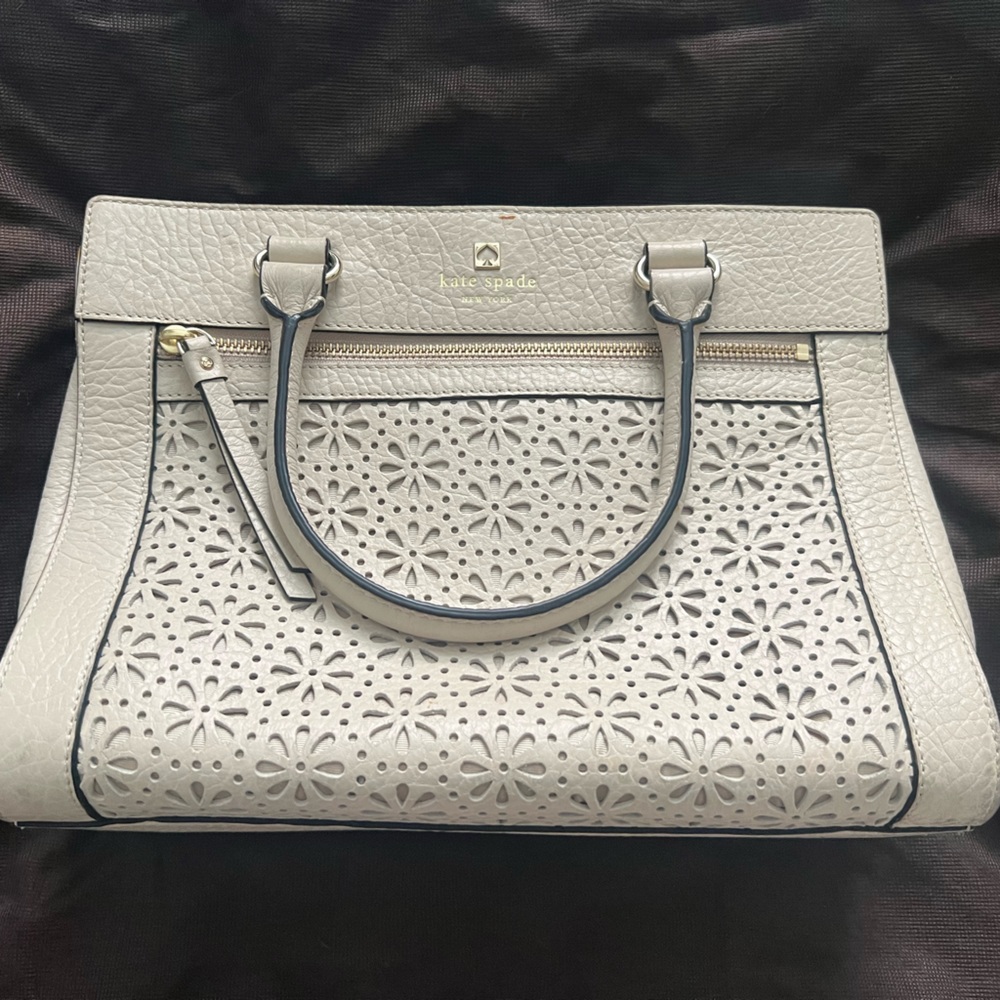 Kate spade ♠️ flower crème handbag
